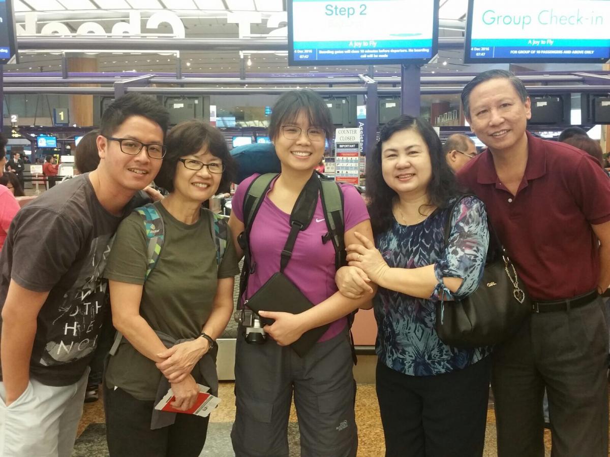 Lay See's family sending her off on a medical mission