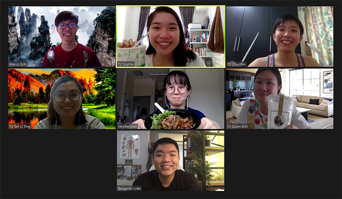 Goh and his friends have a virtual team lunch