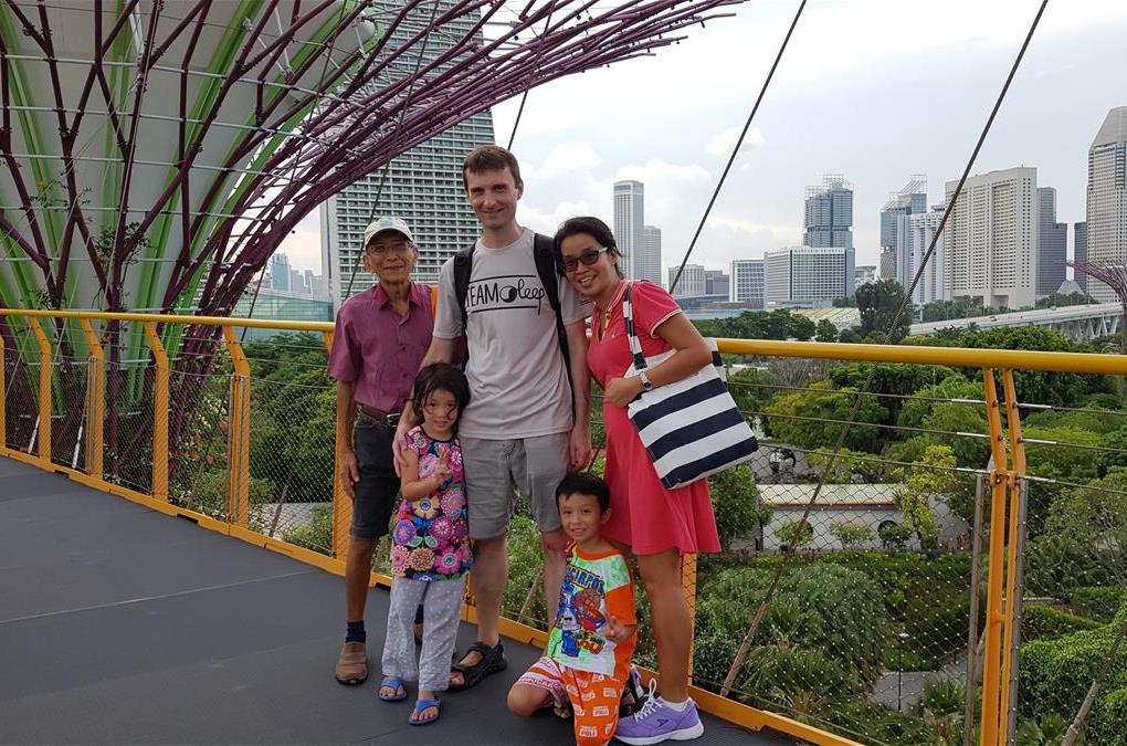 Gooley with his family at Gardens by the Bay