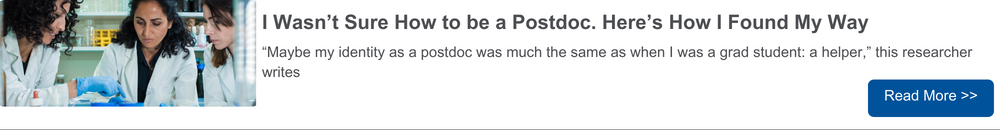 I wasn't sure how to be a postdoc
