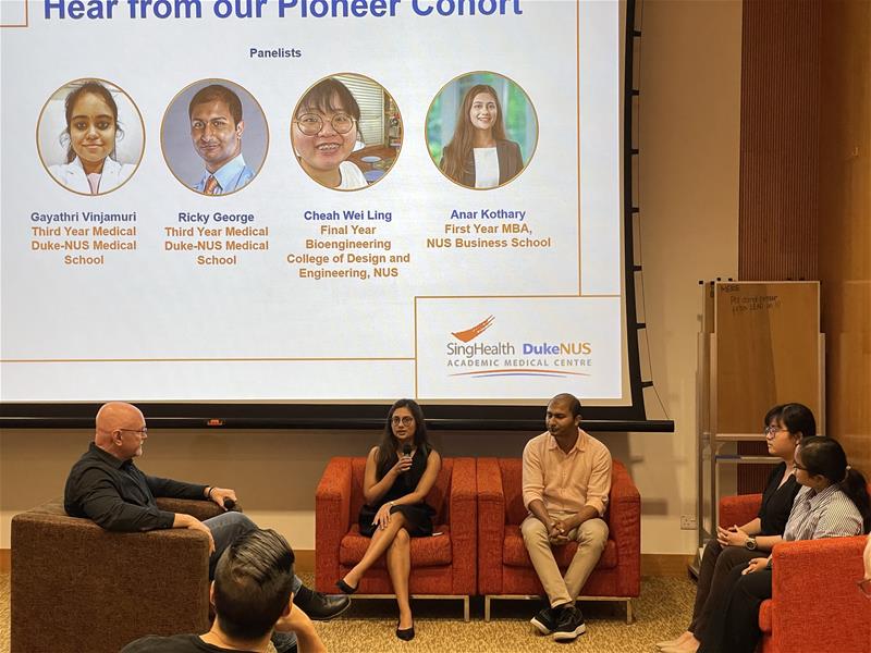 Professor Scott Compton, Associate Dean for Medical Education, moderated a panel of Health Innovator Programme fellows, who shared why they applied for the programme, what they had learnt and what some of the biggest challenges were so far