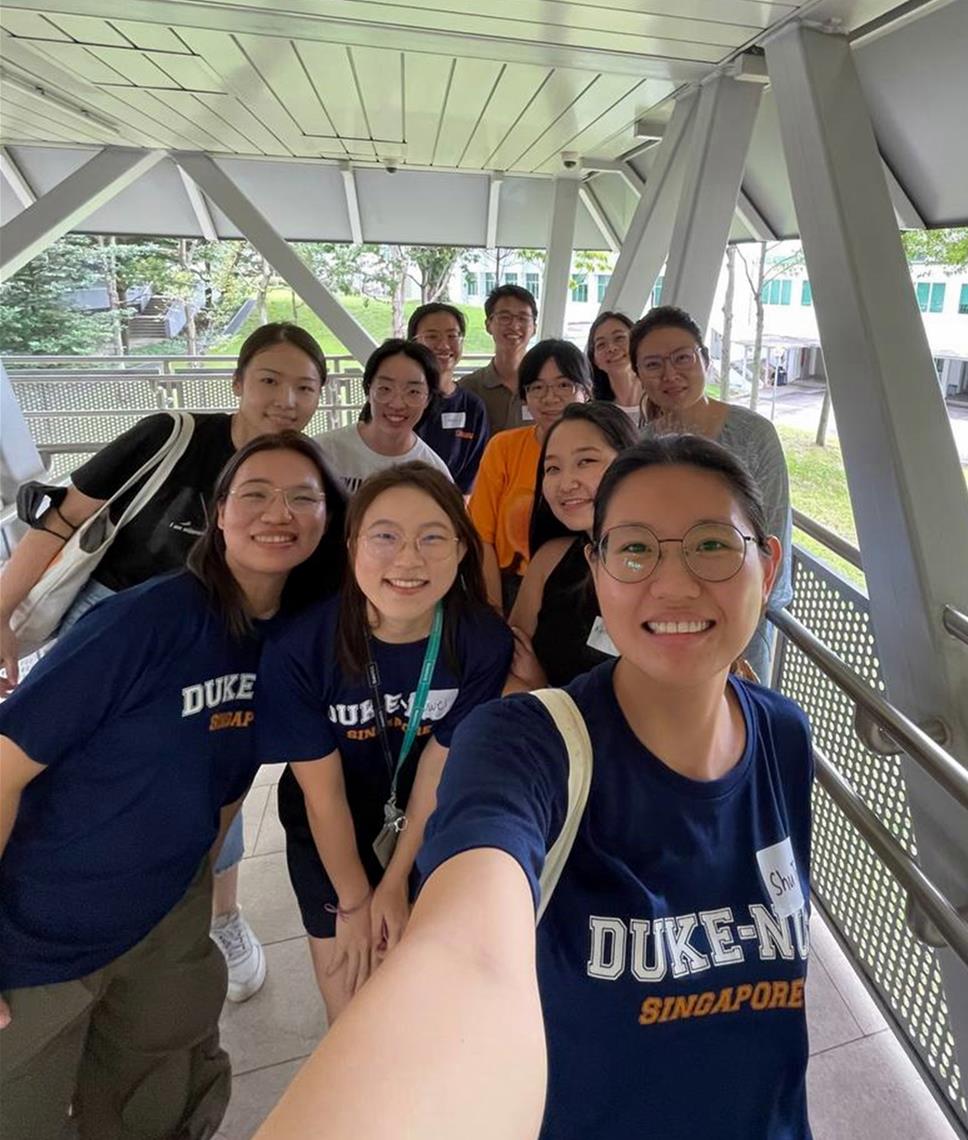 Duke-NUS Class of 2028 students en route to the first stop of the day—Academia! // Credit: Courtesy of Muhammad Yusuf