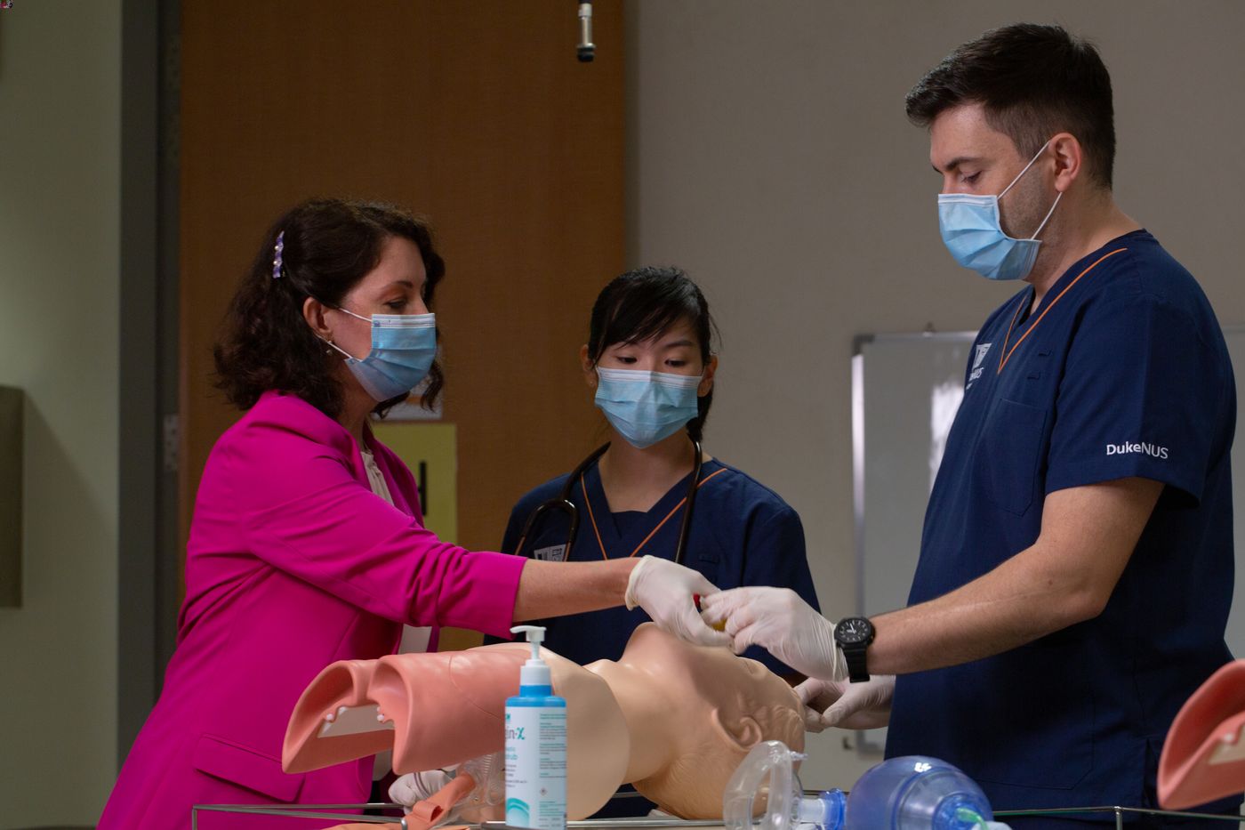 Kirsty Freeman teaches students clinical skills in the Clinical Performance Centre