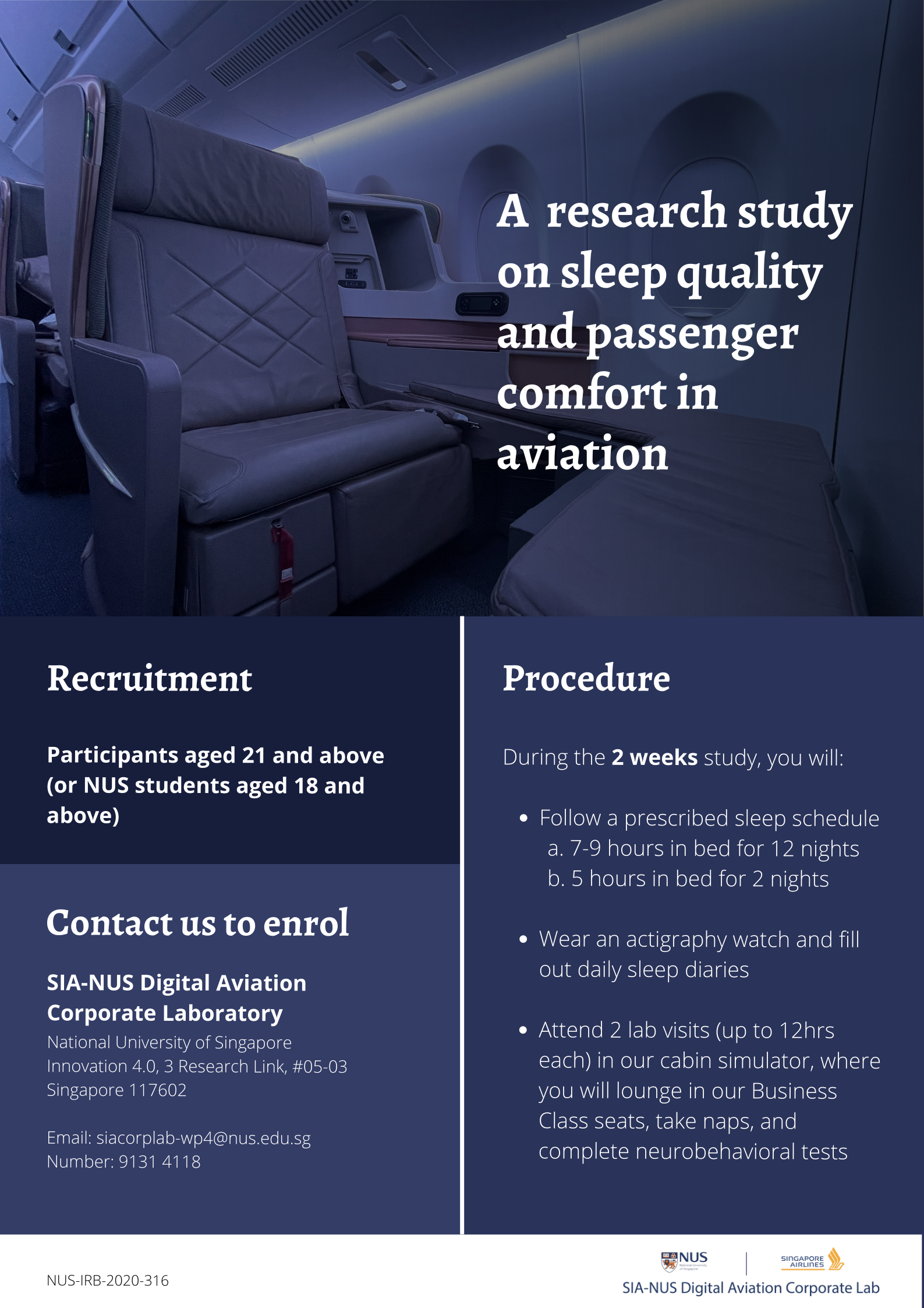 [CLOSED] Developing Evidence-Based Interventions to Improve Sleep Quality and Passenger Comfort in Aviation