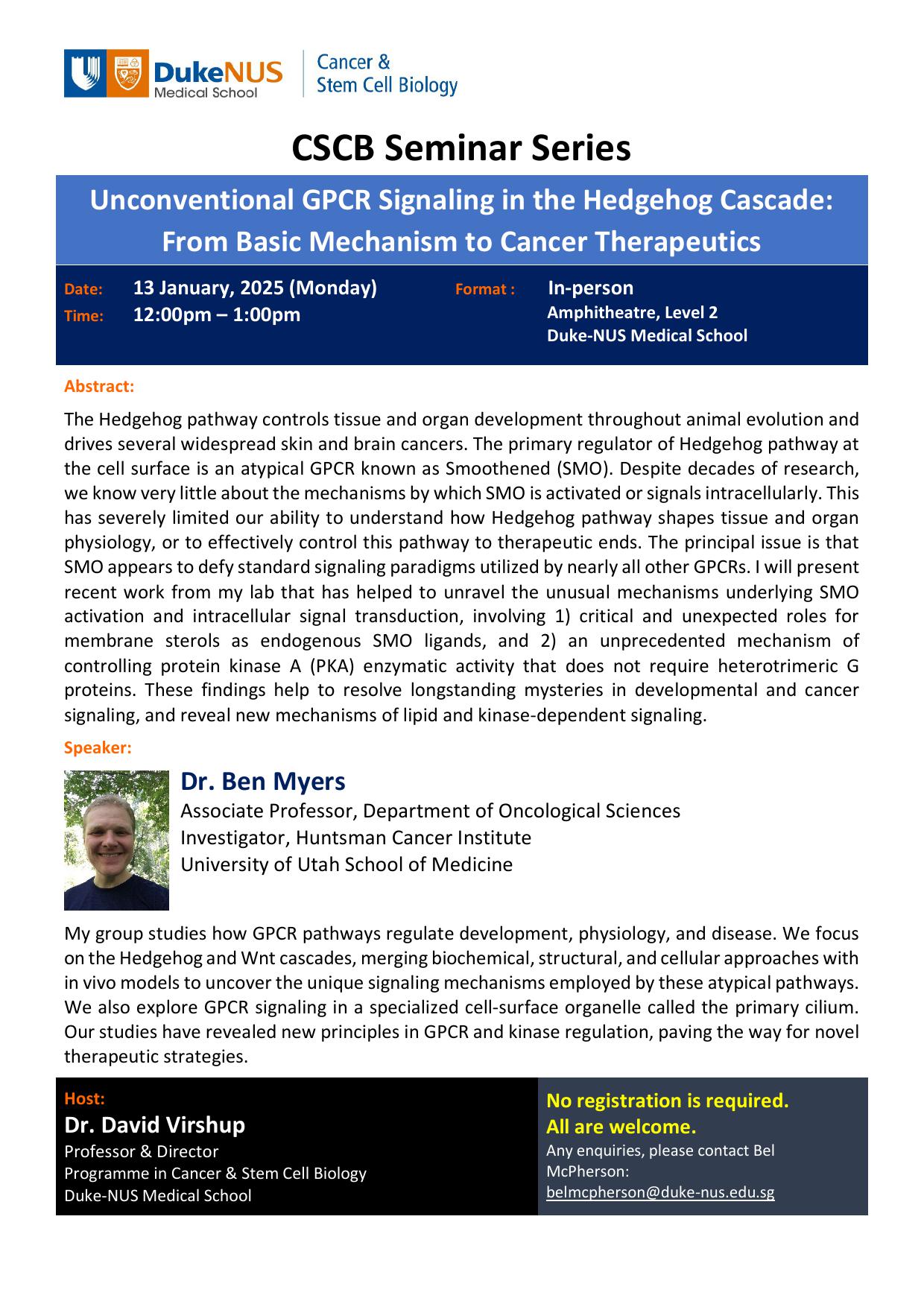 CSCB Seminar Series flyer_Dr Ben Myers