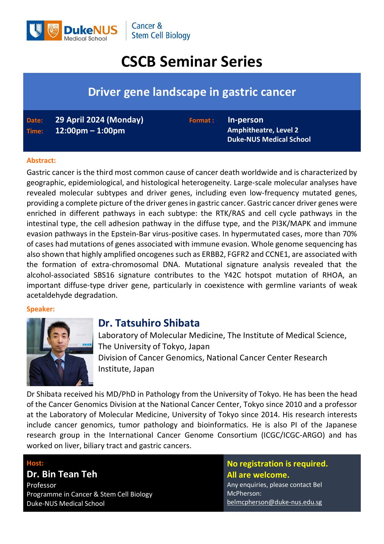 CSCB Seminar Series flyer_Dr Tatsuhiro Shibata