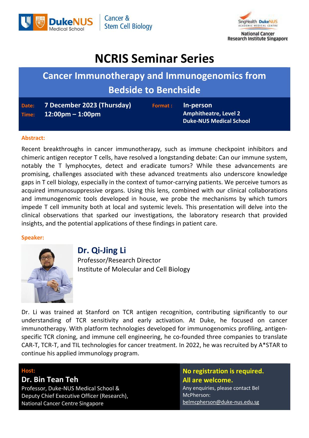 NCRIS Seminar Series flyer_Dr Qi-Jing Li